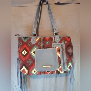 Montana West Blue and Multicolor Aztec Shoulder Bag
